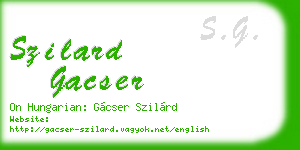 szilard gacser business card