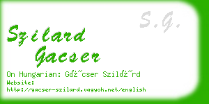 szilard gacser business card